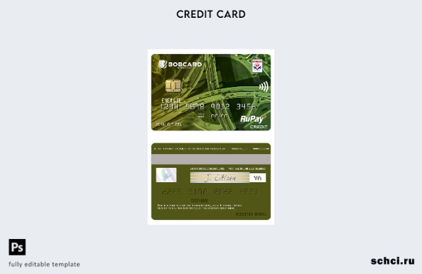 цифровая загрузка Индии HPCL Bank of Baroda ENERGIE Шаблон кредитной карты